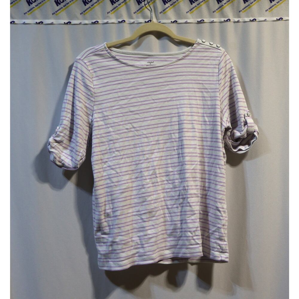 CJ BANKS Women's size 2X short sleeve striped t-shirt top